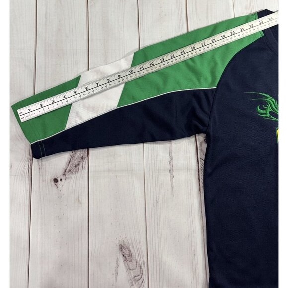 Hockey Jersey Size S Blue Green Boys Embroidered LIKE NEW Puck Sticks Dragons - Picture 6 of 10